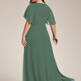 ever IVYROSE|Robe de soirée élégante en mousseline de soie avec manches flottantes
