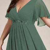 ever IVYROSE|Robe de soirée élégante en mousseline de soie avec manches flottantes