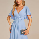 ever IVYROSE|Robe de soirée élégante en mousseline de soie avec manches flottantes