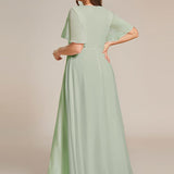 ever IVYROSE|Robe de soirée élégante en mousseline de soie avec manches flottantes
