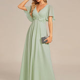ever IVYROSE|Robe de soirée élégante en mousseline de soie avec manches flottantes