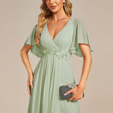 ever IVYROSE|Robe de soirée élégante en mousseline de soie avec manches flottantes