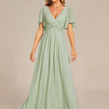 ever IVYROSE|Robe de soirée élégante en mousseline de soie avec manches flottantes