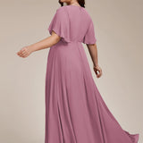 ever IVYROSE|Robe de soirée élégante en mousseline de soie avec manches flottantes