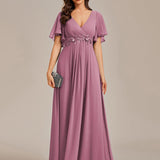 ever IVYROSE|Robe de soirée élégante en mousseline de soie avec manches flottantes