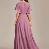 ever IVYROSE|Robe de soirée élégante en mousseline de soie avec manches flottantes