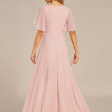 ever IVYROSE|Robe de soirée élégante en mousseline de soie avec manches flottantes