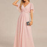 ever IVYROSE|Robe de soirée élégante en mousseline de soie avec manches flottantes