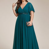 ever IVYROSE|Robe de soirée élégante en mousseline de soie avec manches flottantes