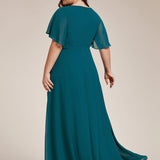 ever IVYROSE|Robe de soirée élégante en mousseline de soie avec manches flottantes