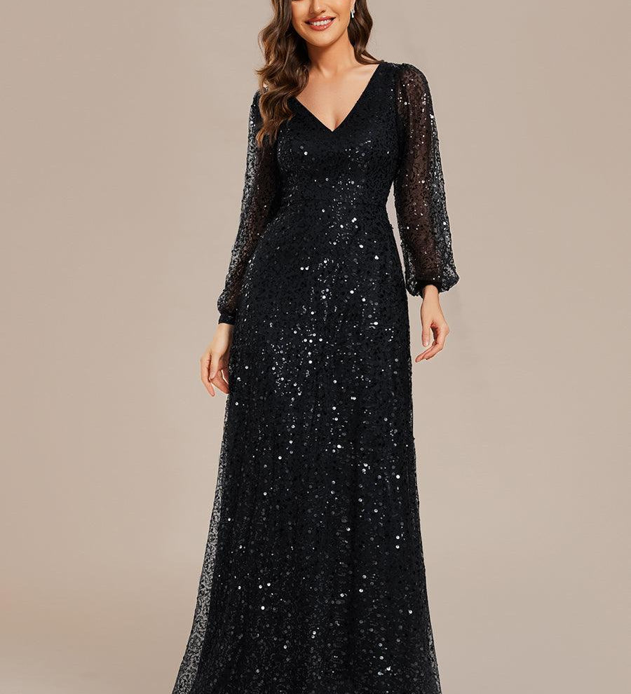 MEILLEURS CHOIX Robe de soirée à manches longues