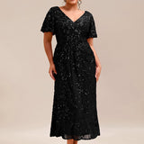 ever PALMER|Robe cérémonie femme mi-longue sirène formelle brodée à paillettes