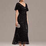 ever PALMER|Robe de soirée sirène brodée de paillettes