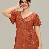 ever PALMER|Robe cérémonie femme mi-longue sirène formelle brodée à paillettes