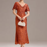 ever PALMER|Robe cérémonie femme mi-longue sirène formelle brodée à paillettes