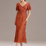 ever PALMER|Robe cérémonie femme mi-longue sirène formelle brodée à paillettes