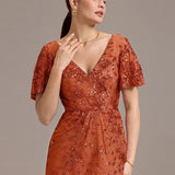 ever PALMER|Robe cérémonie femme mi-longue sirène formelle brodée à paillettes