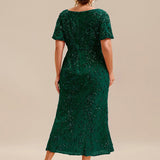 ever PALMER|Robe cérémonie femme mi-longue sirène formelle brodée à paillettes
