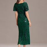ever PALMER|Robe cérémonie femme mi-longue sirène formelle brodée à paillettes