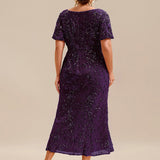 ever PALMER|Robe cérémonie femme mi-longue sirène formelle brodée à paillettes