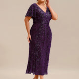 ever PALMER|Robe cérémonie femme mi-longue sirène formelle brodée à paillettes