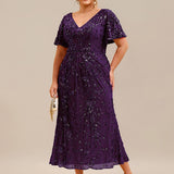 ever PALMER|Robe cérémonie femme mi-longue sirène formelle brodée à paillettes