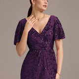 ever PALMER|Robe cérémonie femme mi-longue sirène formelle brodée à paillettes