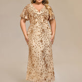 ever PALMER|Robe de soirée sirène brodée de paillettes