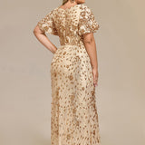 ever PALMER|Robe cérémonie femme mi-longue sirène formelle brodée à paillettes