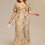 ever PALMER|Robe de soirée sirène brodée de paillettes
