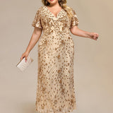 ever PALMER|Robe cérémonie femme mi-longue sirène formelle brodée à paillettes