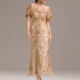 ever PALMER|Robe de soirée sirène brodée de paillettes