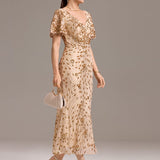 ever PALMER|Robe cérémonie femme mi-longue sirène formelle brodée à paillettes