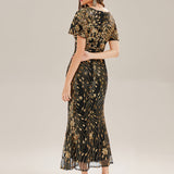 ever PALMER|Robe cérémonie femme mi-longue sirène formelle brodée à paillettes