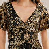 ever PALMER|Robe cérémonie femme mi-longue sirène formelle brodée à paillettes