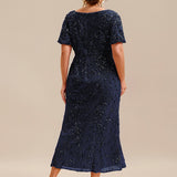 ever PALMER|Robe cérémonie femme mi-longue sirène formelle brodée à paillettes
