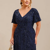 ever PALMER|Robe cérémonie femme mi-longue sirène formelle brodée à paillettes