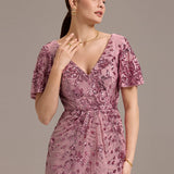 ever PALMER|Robe cérémonie femme mi-longue sirène formelle brodée à paillettes