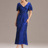 ever PALMER|Robe cérémonie femme mi-longue sirène formelle brodée à paillettes