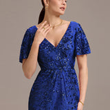ever PALMER|Robe cérémonie femme mi-longue sirène formelle brodée à paillettes