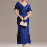 ever PALMER|Robe cérémonie femme mi-longue sirène formelle brodée à paillettes