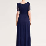 ever NOAH|Robe de soirée en mousseline de soie à manches volantées