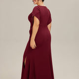 ever EZRA|Robe de soirée fendue à manches tulipes jusqu'aux cuisses