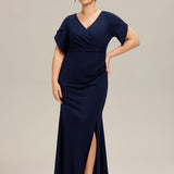 ever EZRA|Robe de soirée fendue à manches tulipes jusqu'aux cuisses