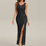 ever JUNIPER|Robe de soirée moulante à sequins froncés