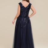 ever FREYA|Robe longue sans manches décolletée en V brodée de fleurs en A