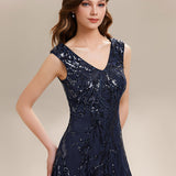 ever FREYA|Robe longue sans manches décolletée en V brodée de fleurs en A
