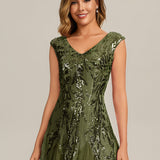 ever FREYA|Robe longue sans manches décolletée en V brodée de fleurs en A