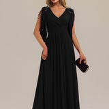 ever LOLA|Robe de soirée à manches tulipe en mousseline de soie à fleurs