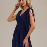 ever LOLA|Robe de soirée à manches tulipe en mousseline de soie à fleurs